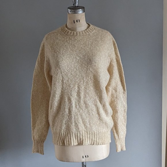 Vintage Classic Knit Raglan Wool Cotton Blend  Sweater from Scotland Unisex M/L - Picture 1 of 8